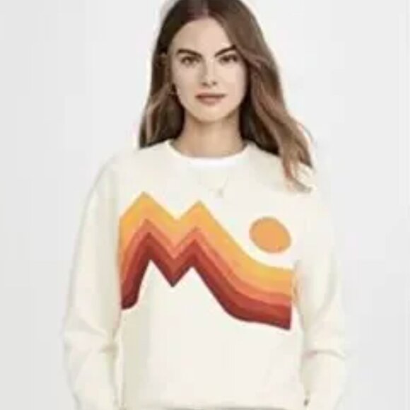 Mother The Square Over Mountain Through Wood Sweatshirt Cream Size M - Picture 1 of 7